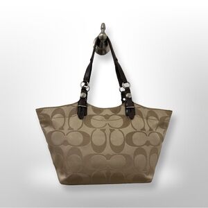 COACH Beige Fabric Tote Bag K1194-F16175
